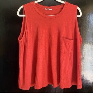 Lush Nordstrom orange tank top with front pocket